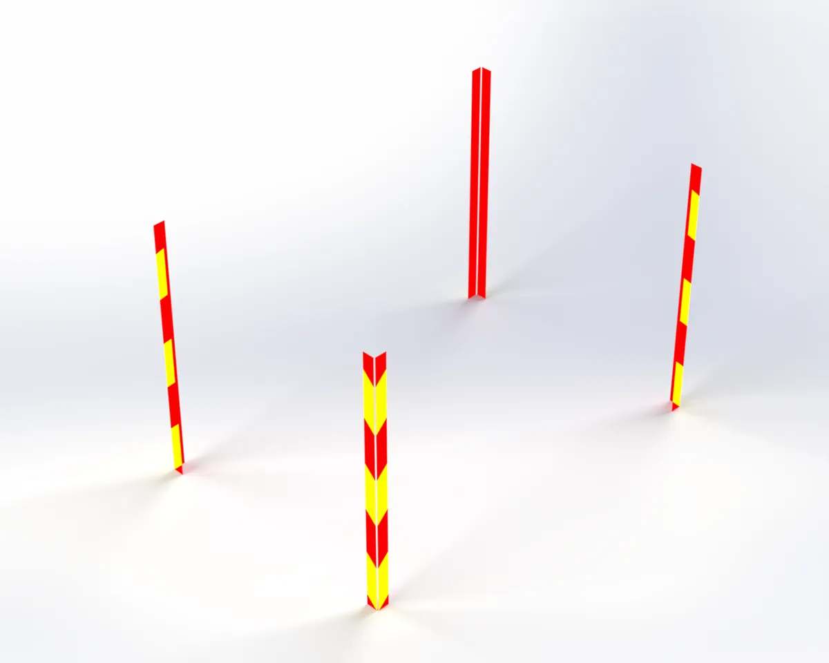 Warnbeklebung für bessere Sichtbarkeit bei Nacht und schlechtem Wetter