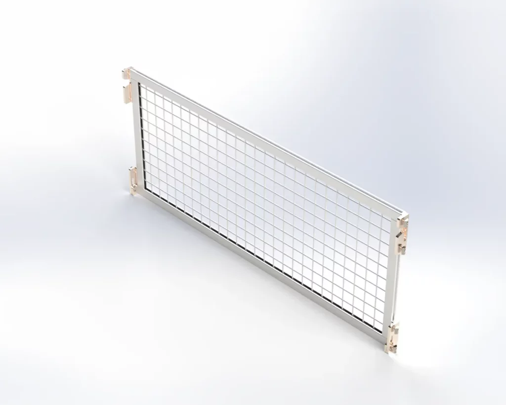 Folding door for mesh box cart, custom-adjusted in height and width