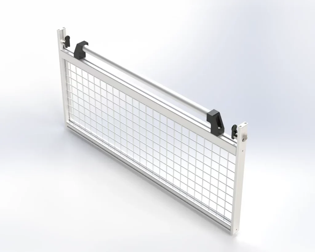 Removable mesh panel with two detent pins